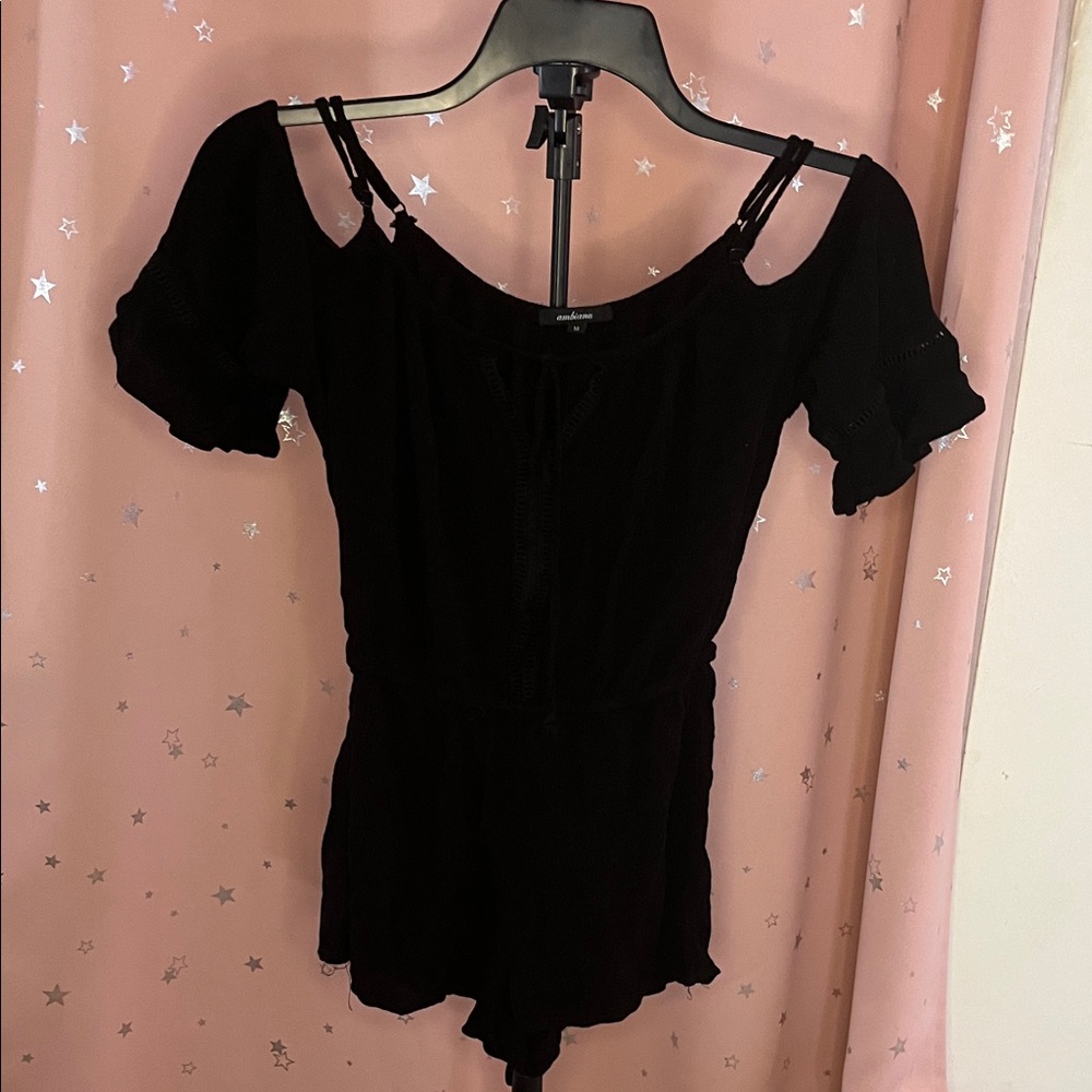 Ambiance Black Off-Shoulder Romper